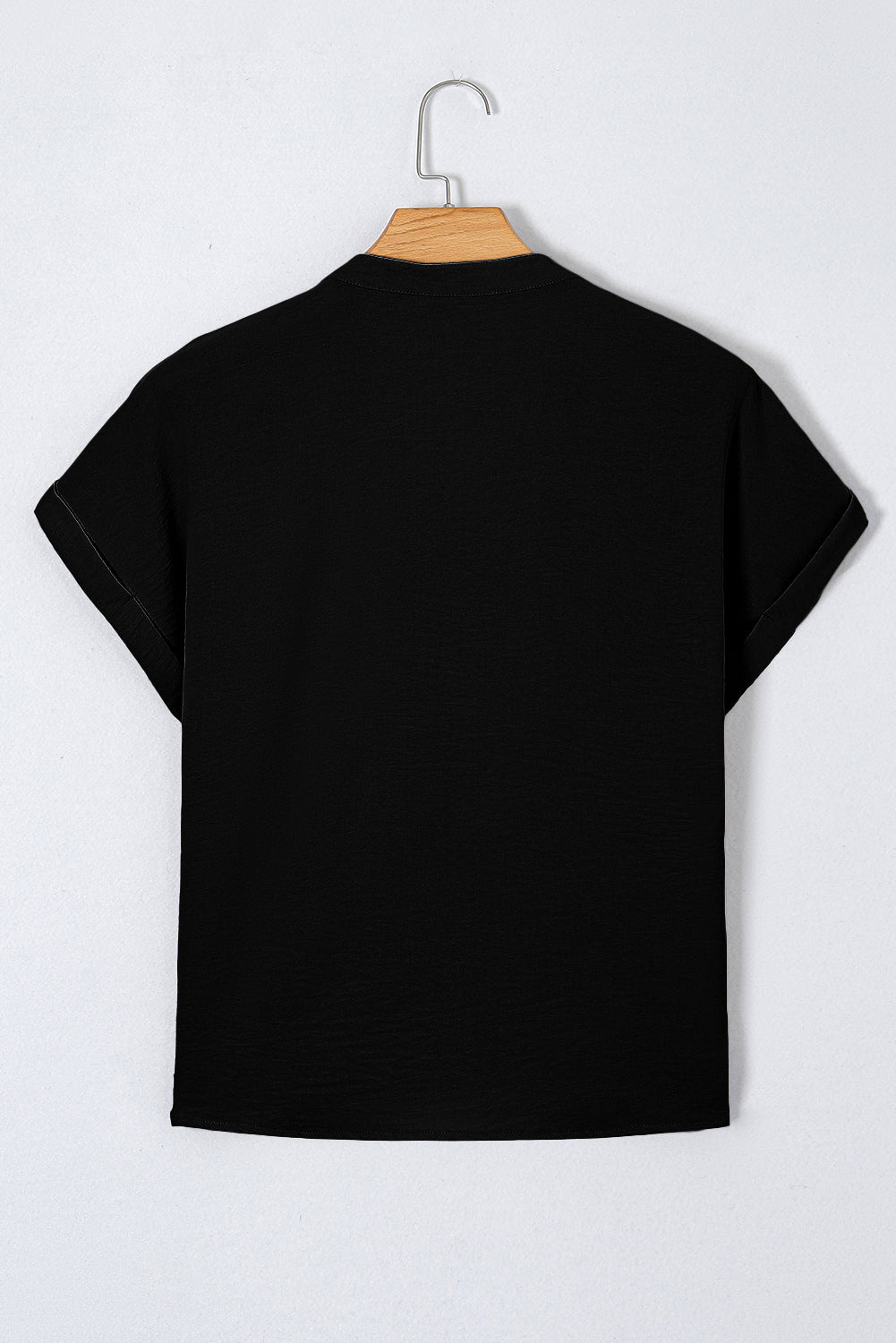 Black Notched Neck Batwing Sleeve Blouse Blouses 020db7184c46f430