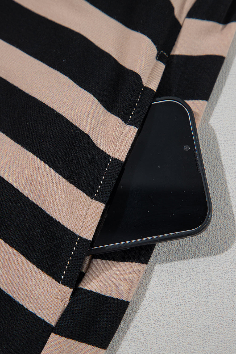 Black Striped Side Pockets T-shirt Maxi Dress Maxi Dresses 02608b42e2757c11