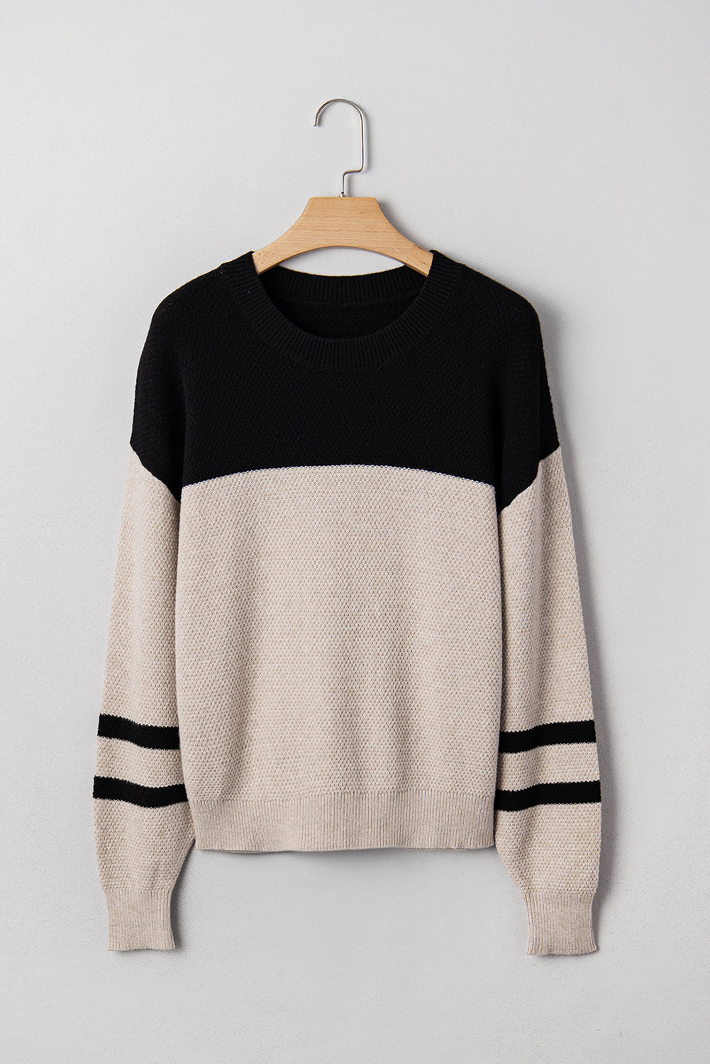 Parchment Colorblock Striped Sleeve Detail Knit Sweater Sweaters 0344e7e8d2897521