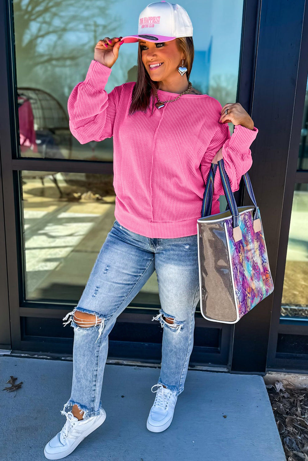 Bonbon Twist Ribbed Exposed Seam Detail Plus Size Top Plus Size Tops 0347d4cf4b2e6e4a