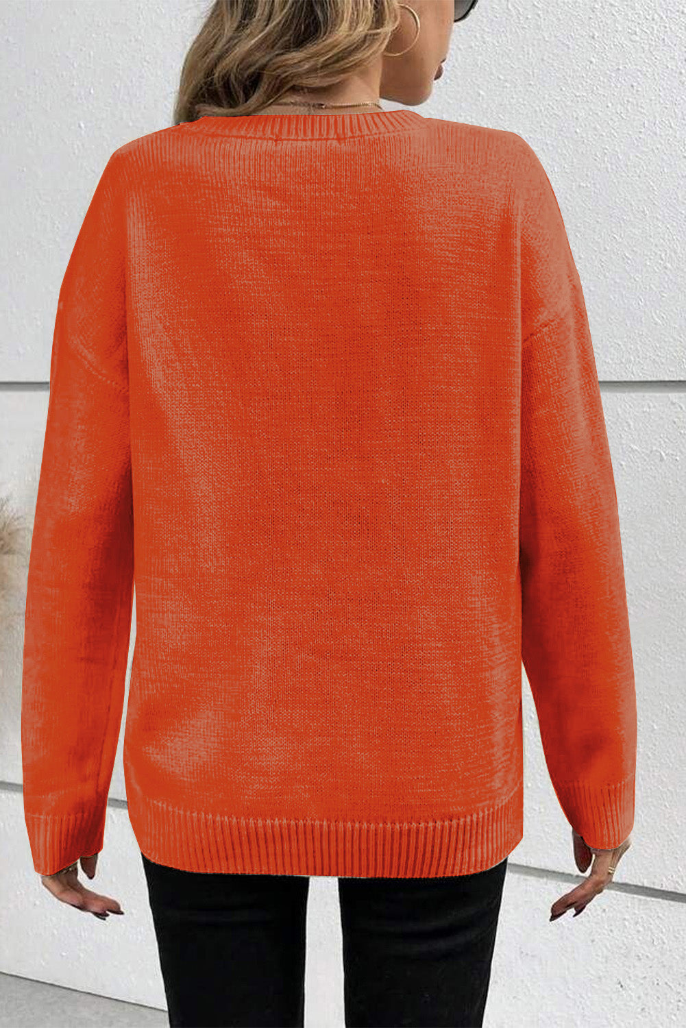 Apricot Halloween Boo Drop Shoulder Knit Sweater Sweaters 038ff3e898bf78d7