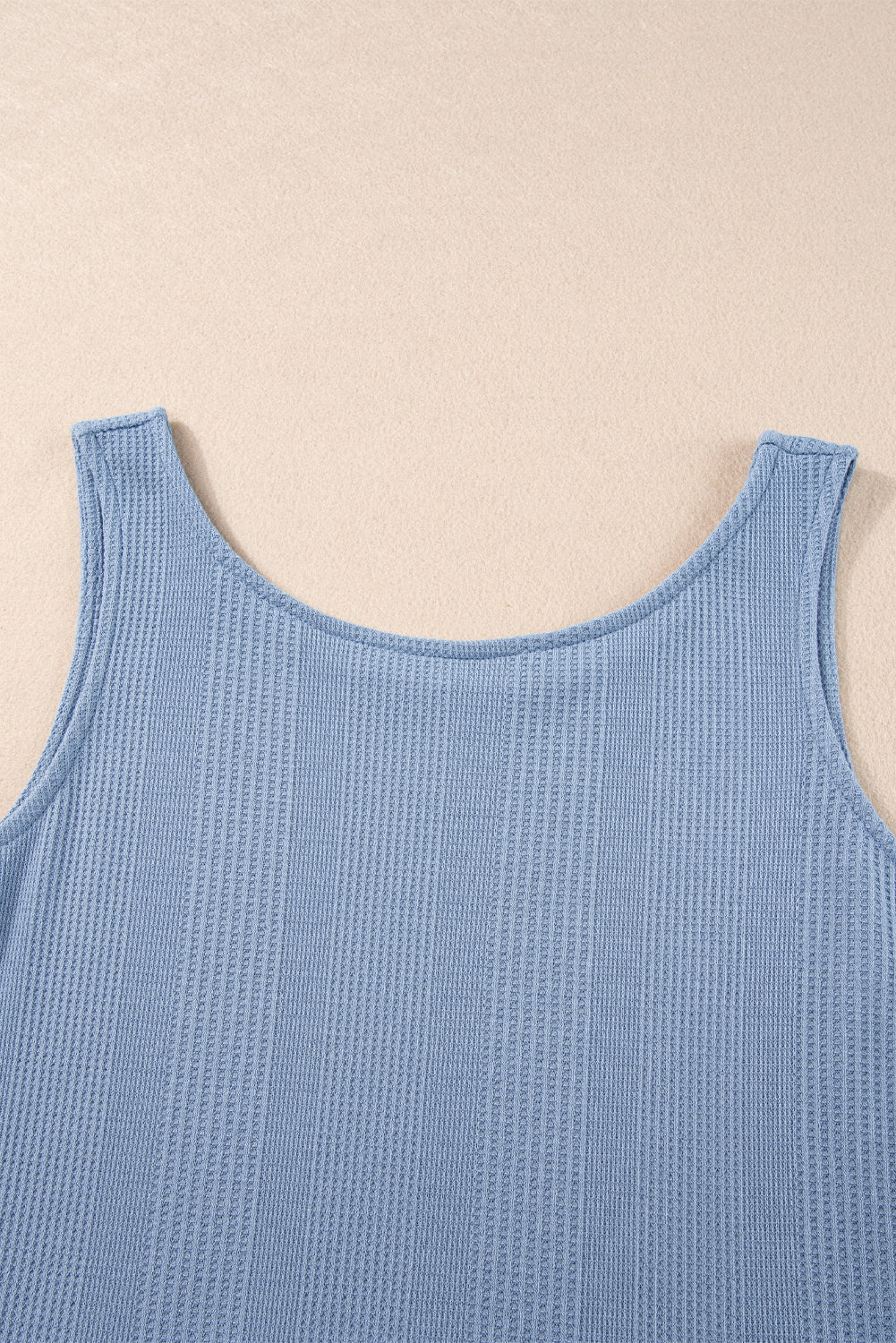 Duffel Green Solid Color Ribbed Ruffle Tank Top and Pants Set Two Piece Pants Sets 040ccf31941bafc2