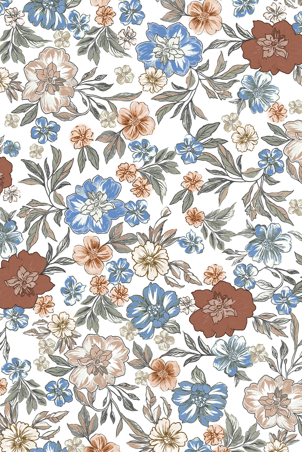 Brown Plaid Frilled Trim V Neck Floral Long Sleeve Blouse Blouses & Shirts 066b4b09e032efd0