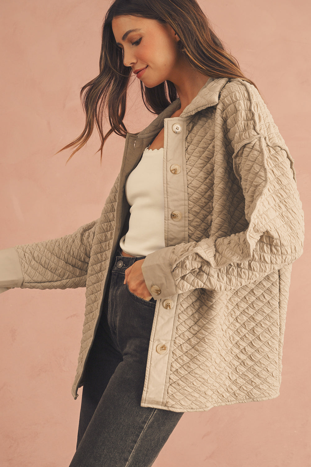 Jet Stream Quilted Puffer Buttoned Shacket Jackets 0a24e66af1b2082f