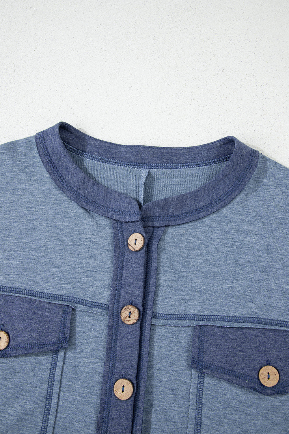 Beau Blue Patchwork Pocket Short Sleeve Jumpsuit Jumpsuits 0a635ba1f70b0268