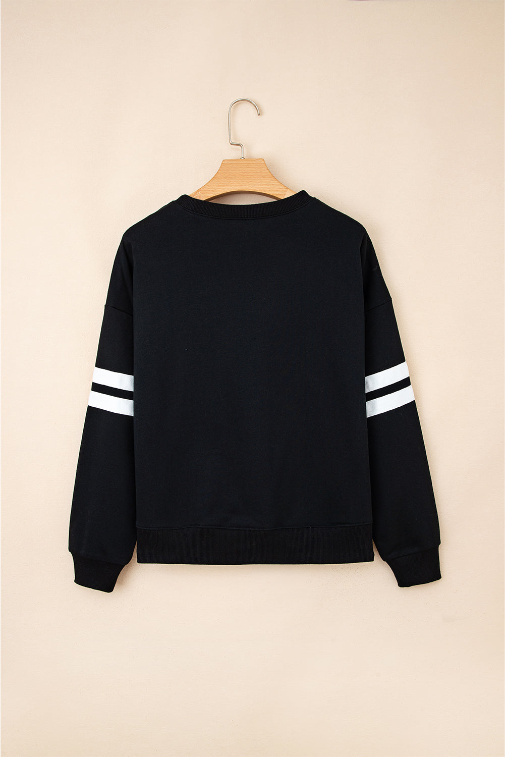 White Preppy Striped Sleeve Loose Sweatshirt Sweatshirts & Hoodies 0a78020d59f53abe
