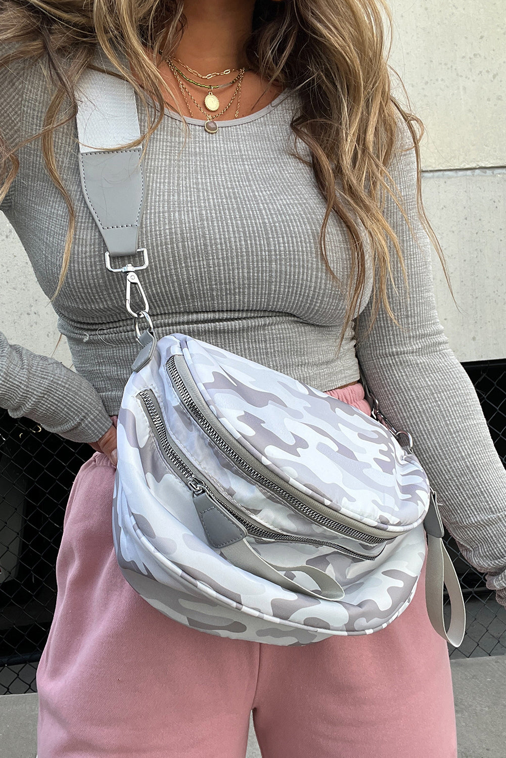 Coffee Leopard Print Double Zipper Crossbody Bag Crossbody Bags 0b19dfbd76b7bead