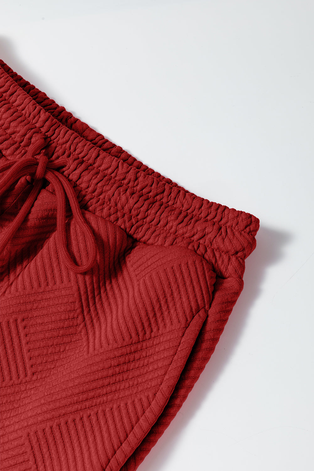 Navy Blue Textured Loose Slouchy Long Sleeve Top and Pants Set Two Piece Pants Sets 0b44ee3ce4c9bb93