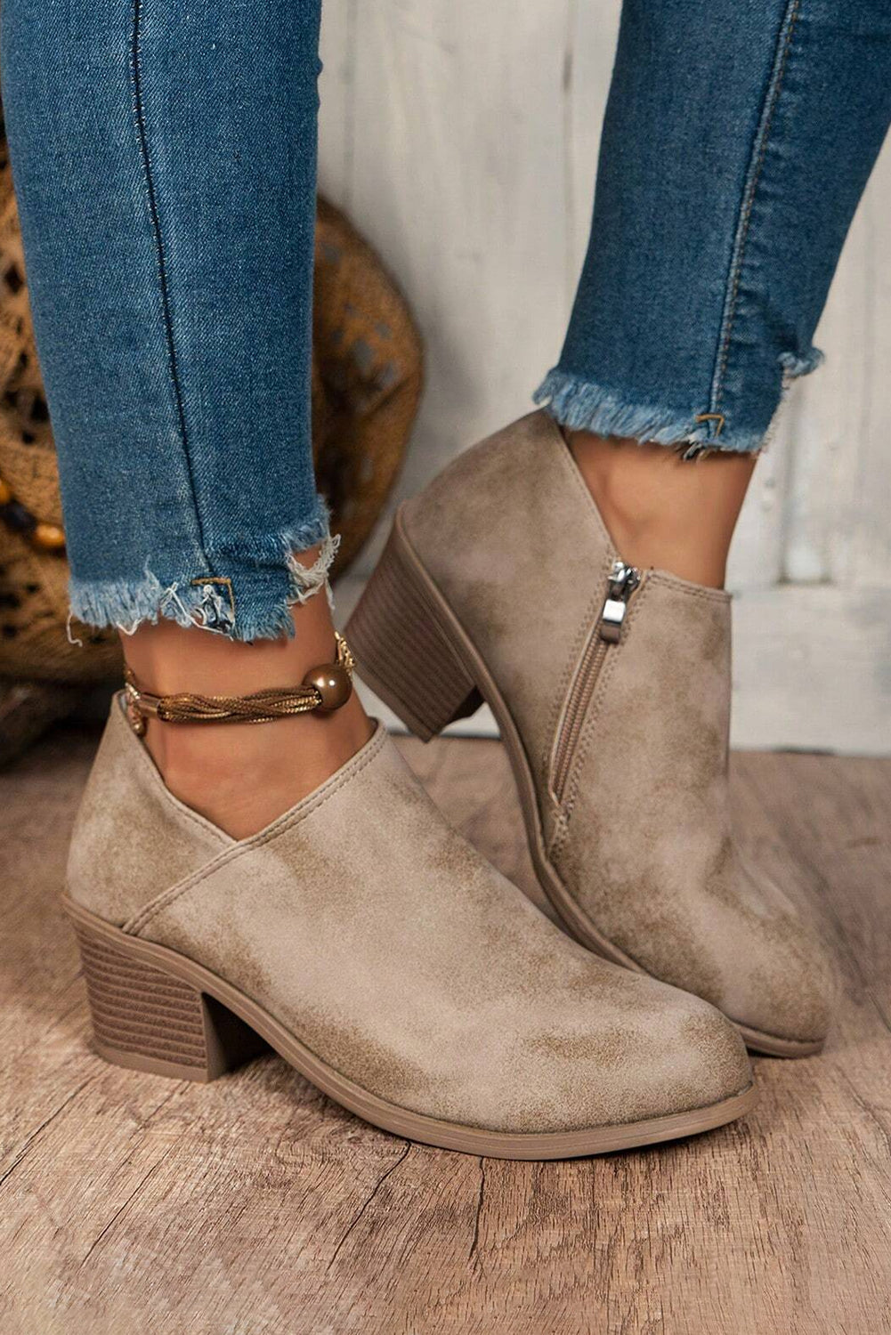Coffee Suede Casual Ankle Boots Boots 0b4dd1a51c180f15