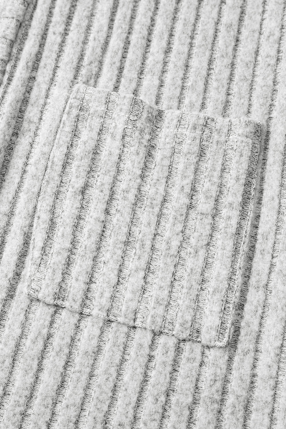 Gray Ribbed Knit Open Front Tunic Cardigan with Pockets Cardigans 0c5c3449bc77caa7