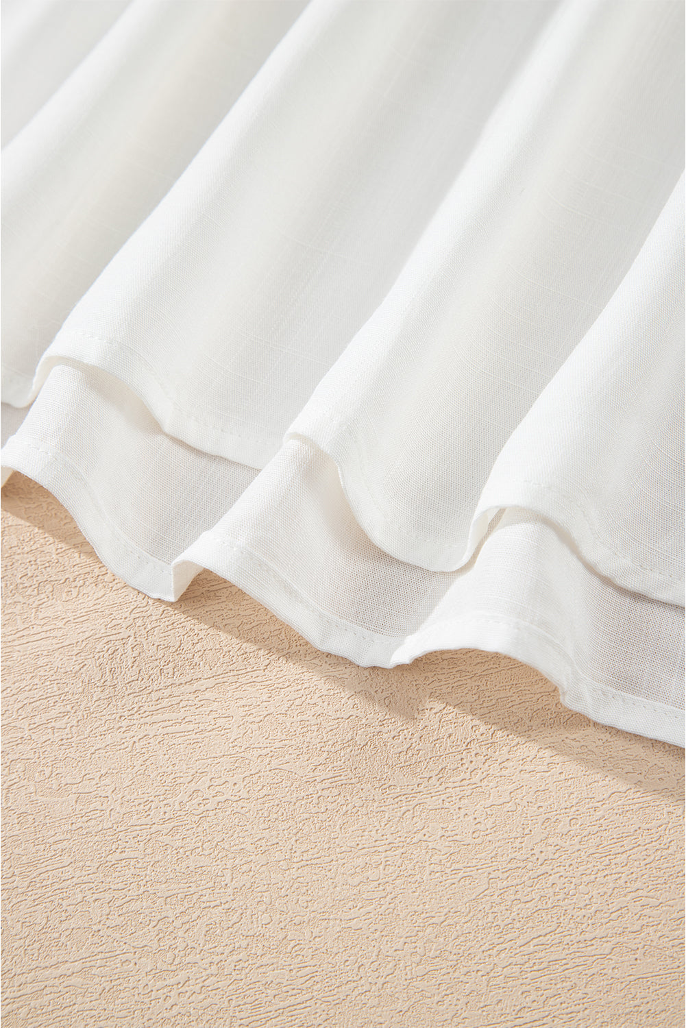 White Floral Embroidered Drawstring V Neck Blouse Blouses 0ca8fd632189707b