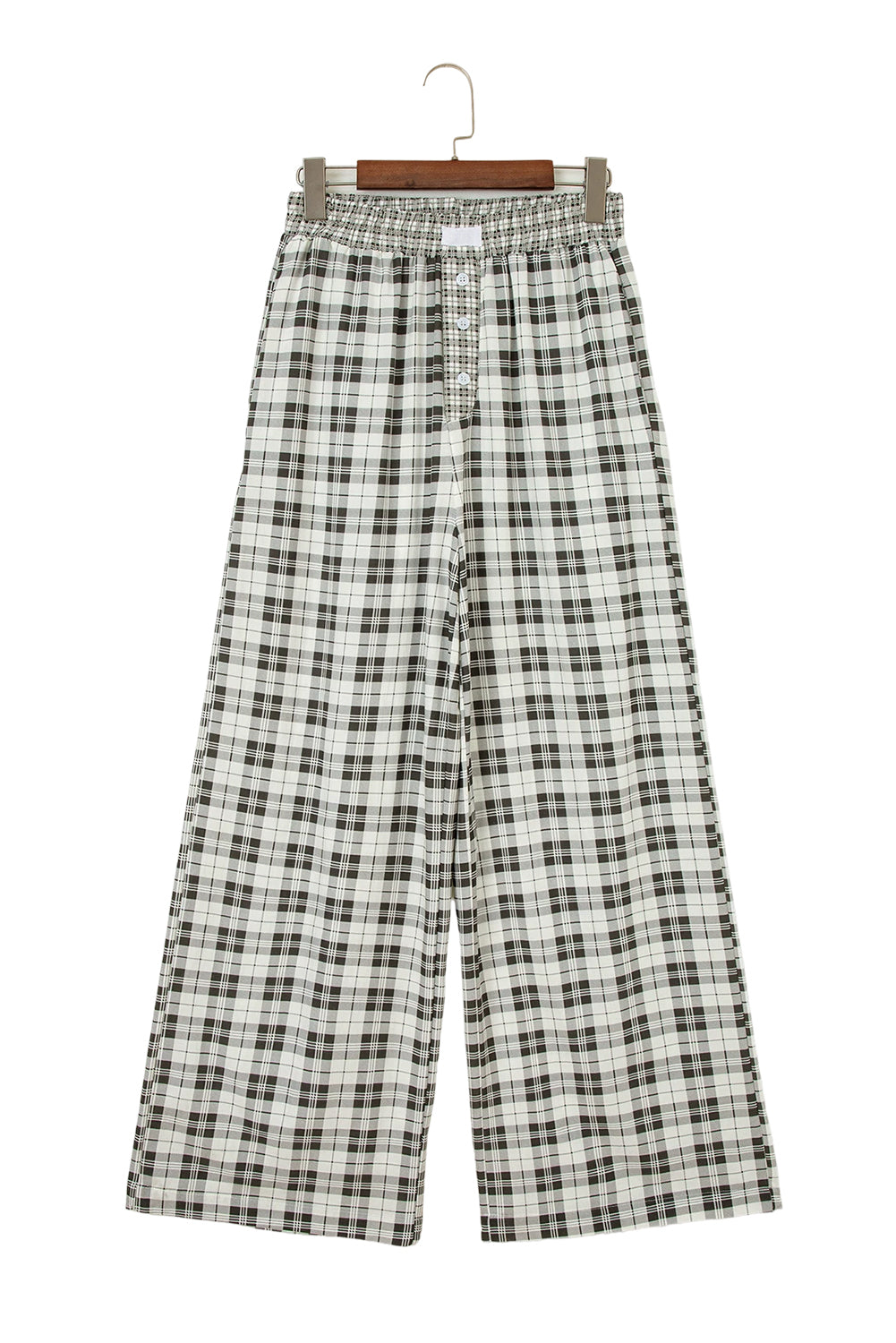 Gray Plaid Wide Leg Casual Pants Pants 0cb86ddbb7ec400d