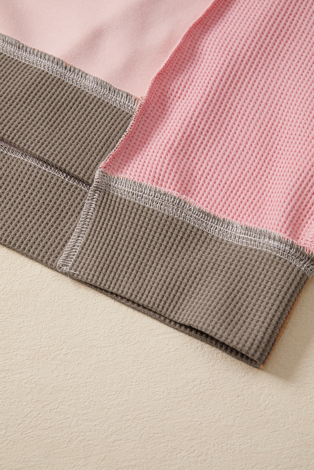 Smoke Green Colorblock Waffle Patchwork Oversize Sweatshirt Sweatshirts & Hoodies 1303b08a7589b61d