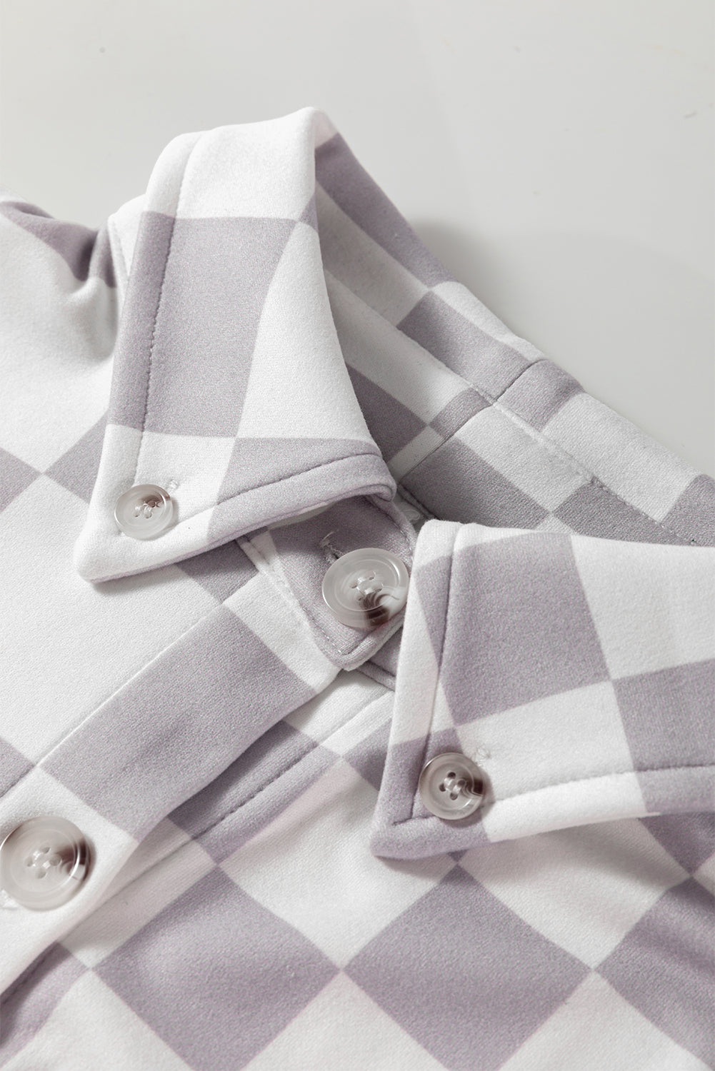 Khaki Checkerboard Flap Pocket Button Front Shacket Jackets 19b42a2217f15a62