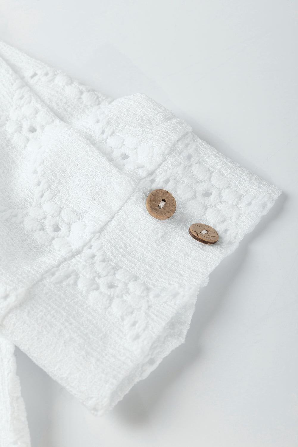 White Embroidered Floral Geometric Button Short Sleeve Top Blouses 1cfdb70b42aef897