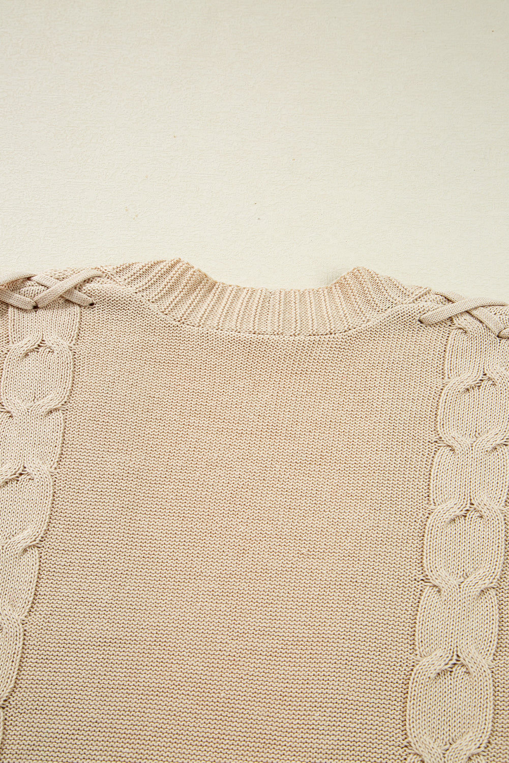 Parchment Cable Knit Braided Tie Sleeve Plus Size Knit Cardigan Plus Size Sweaters&Cardigans 20fcff3b38c4f9ad