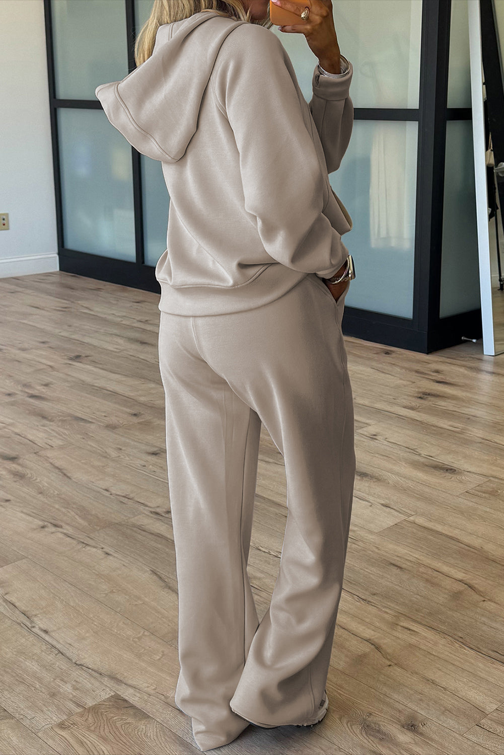 Jet Stream Half Zip Thumbhole Sleeve Hoodie Active Pants 2pcs Outfit Two Piece Pants Sets 234265521ca1455e