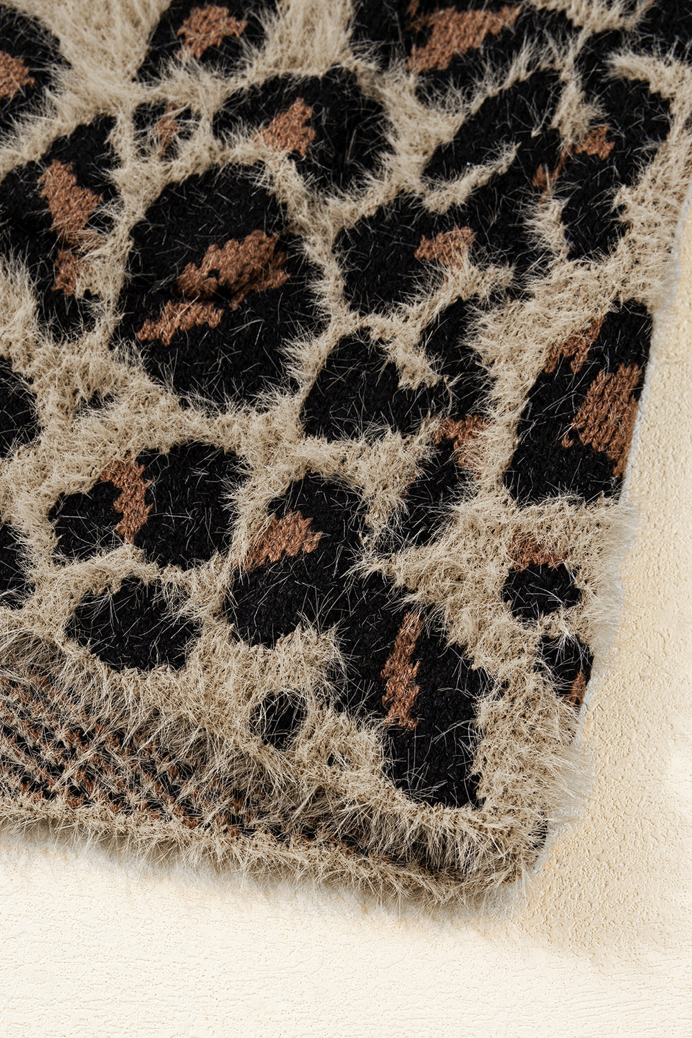 Brown Leopard Open Front Fuzzy Cardigan Cardigans 23b16e781e19243a