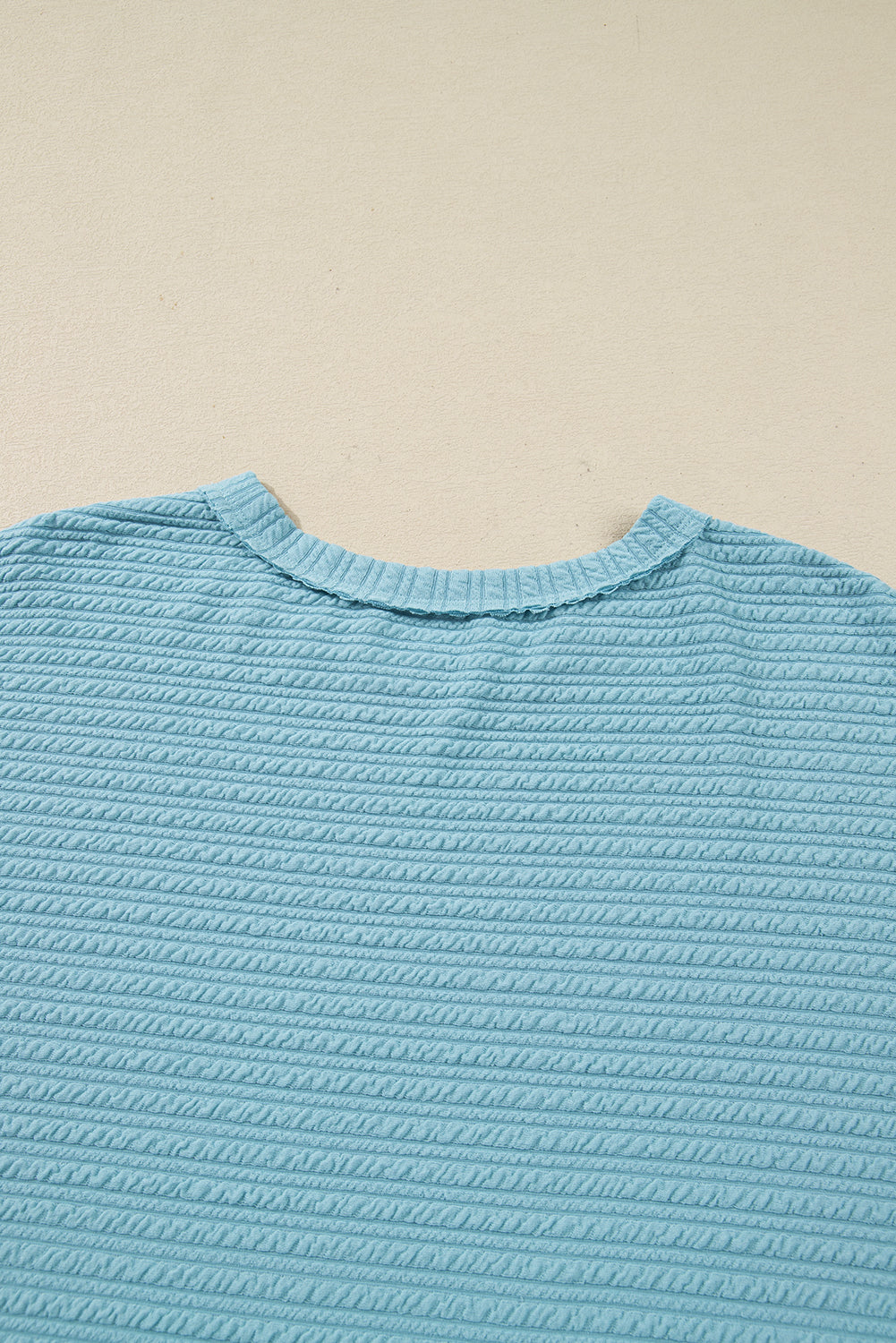 Light Blue Textured Drop Shoulder Plus Size Knit Top Plus Size Tops 24f8b4dc009563a0