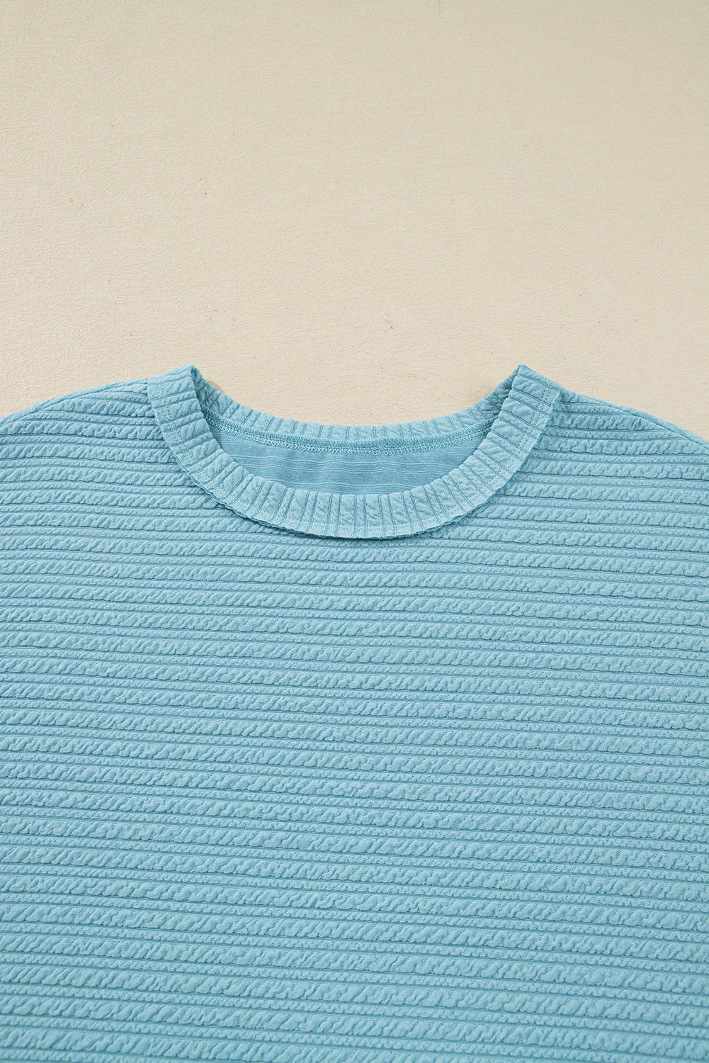 Light Blue Textured Drop Shoulder Plus Size Knit Top Plus Size Tops 24ff676a2a7545c5