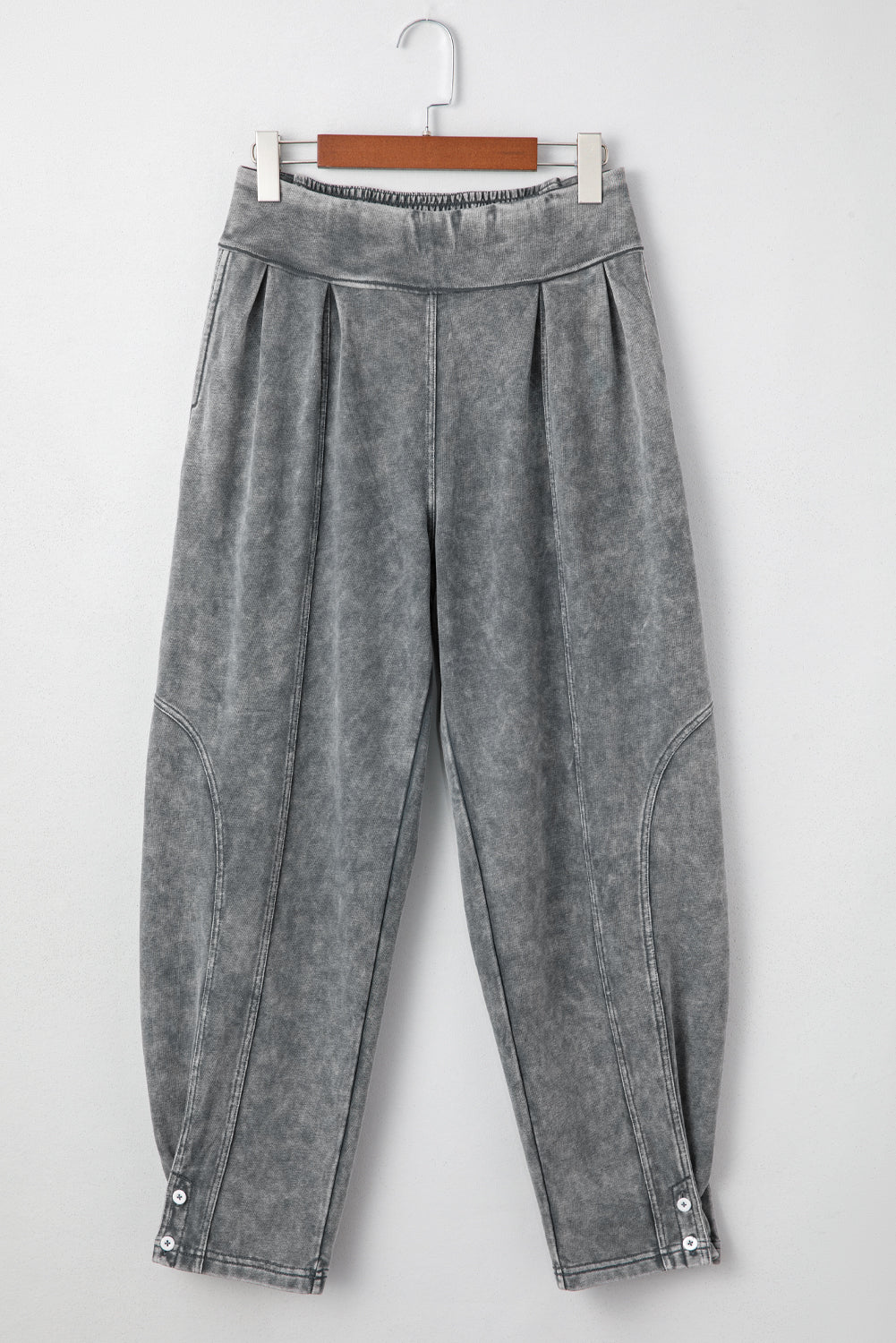 Medium Grey Mineral Wash Jogger Style High Waist Pants Pants 25c4b57a1caec3fc