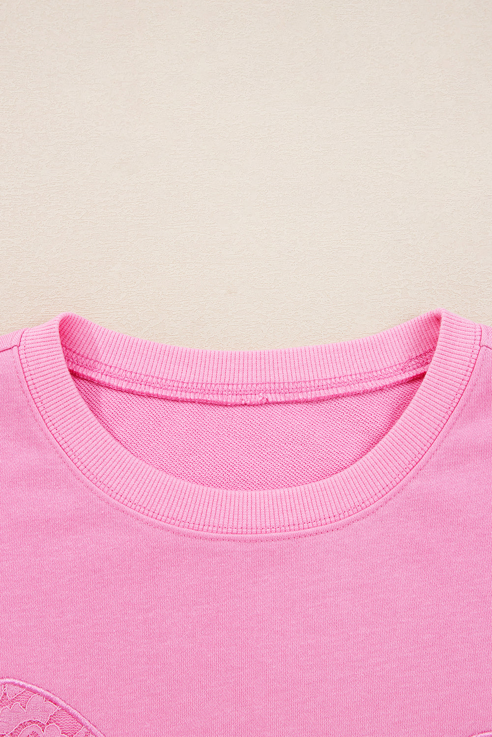 Pink Lace Bow Embroidered Dolman Sleeve Plus Size Sweatshirt Plus Size Tops 29874fbd0690078f