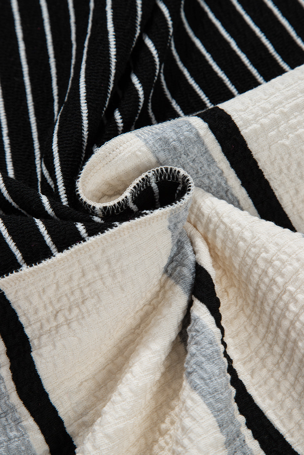 Black Stripe Colorblock Long Sleeve Collar Half Buttons Mini Dress Short Dresses 2c310b7018388d69