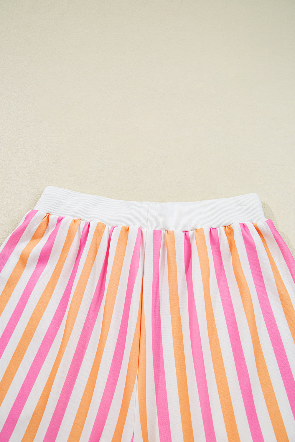 Pink Stripe Drop Shoulder Half Sleeve Loose Tee and Shorts Casual Set Two Piece Shorts Sets 2c3cfaddf63ff7a7