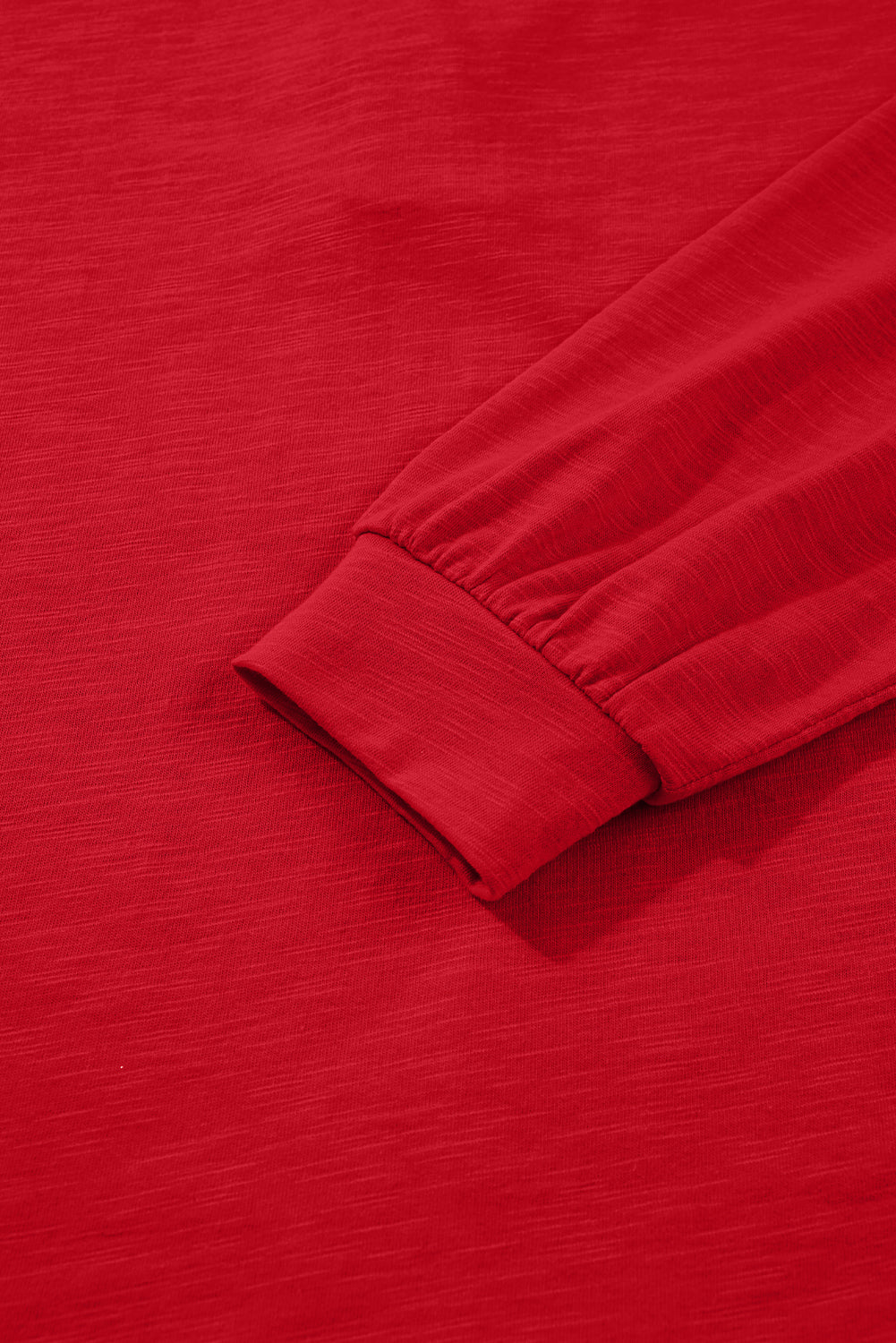 Racing Red Casual Button V Neck Long Sleeve Top Long Sleeve Tops 2e853bae72417d39