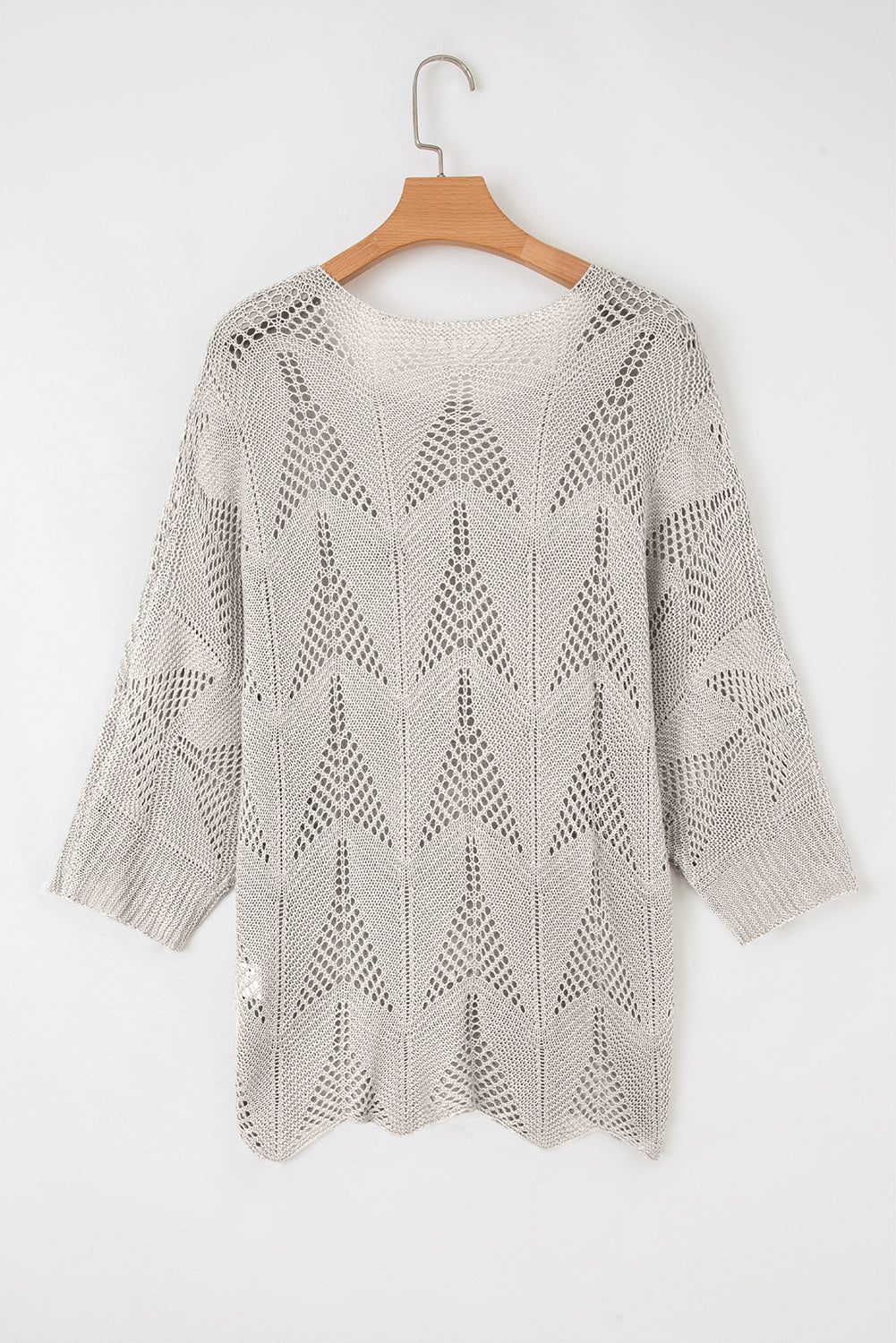 Seagrass Hollow Out Knit 3/4 Sleeve Loose Sweater Sweaters 2fe68e22bea8f771