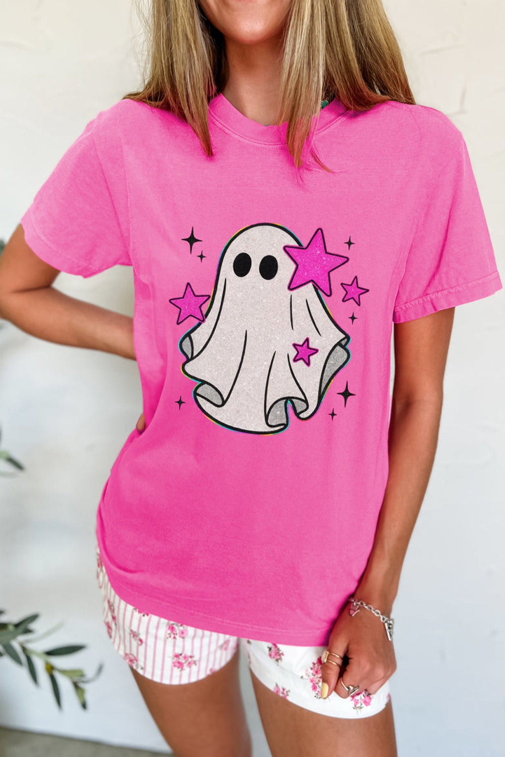 Sachet Pink Ghost Heat Transfer Printing Halloween T Shirt Graphic Tees 3061ea743610c9f5