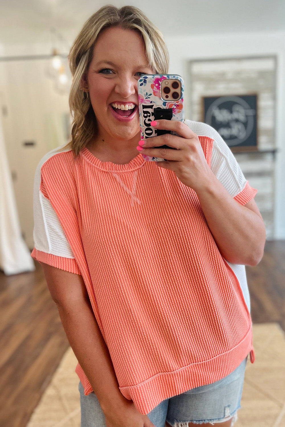 Carrot Twist Rib Colorblock Plus Size Top Plus Size Tops 3316dc73f0621914