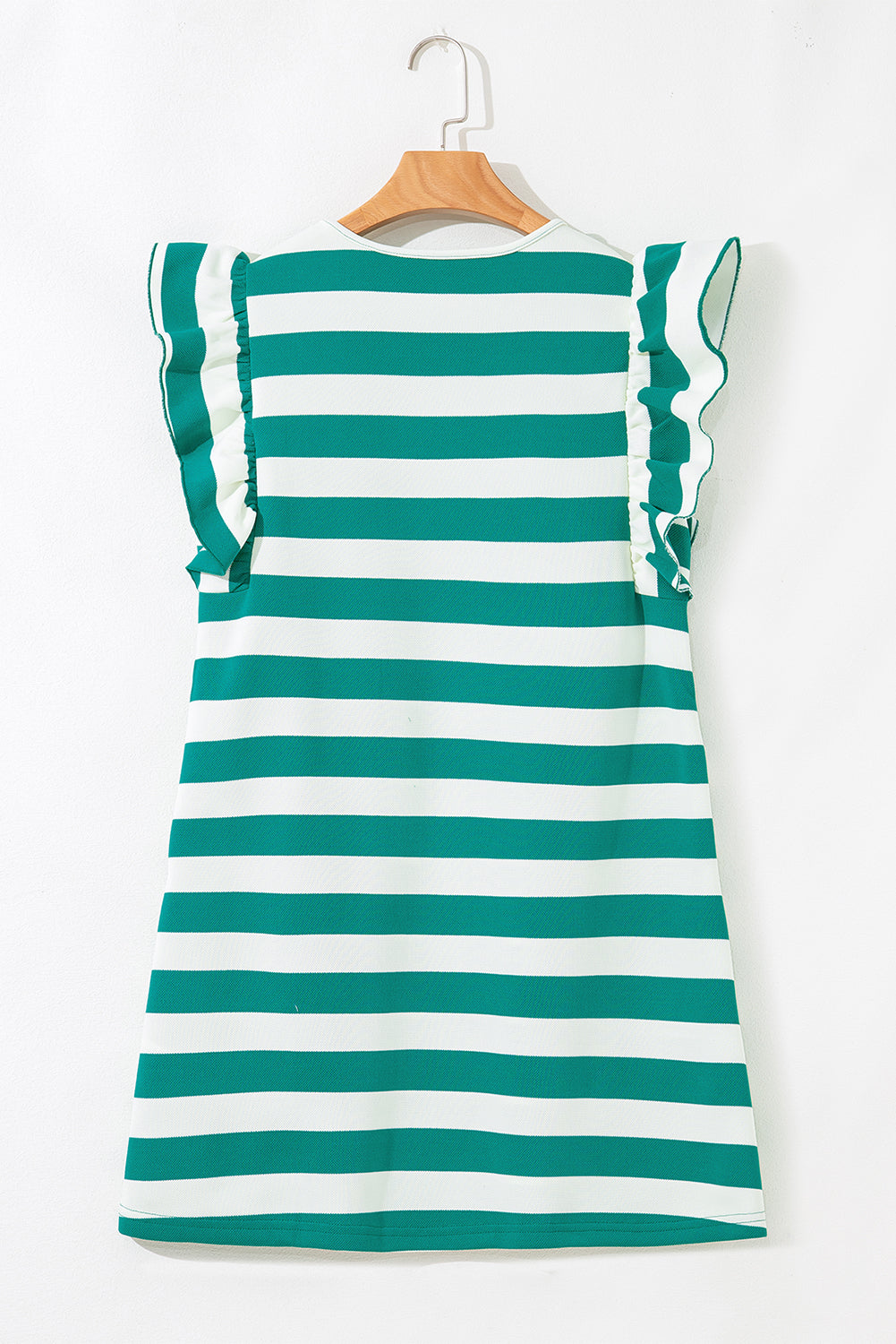 Black Stripe Flutter Sleeve Round Neck Shift Mini Dress Short Dresses 3443bd79b58ae5ff