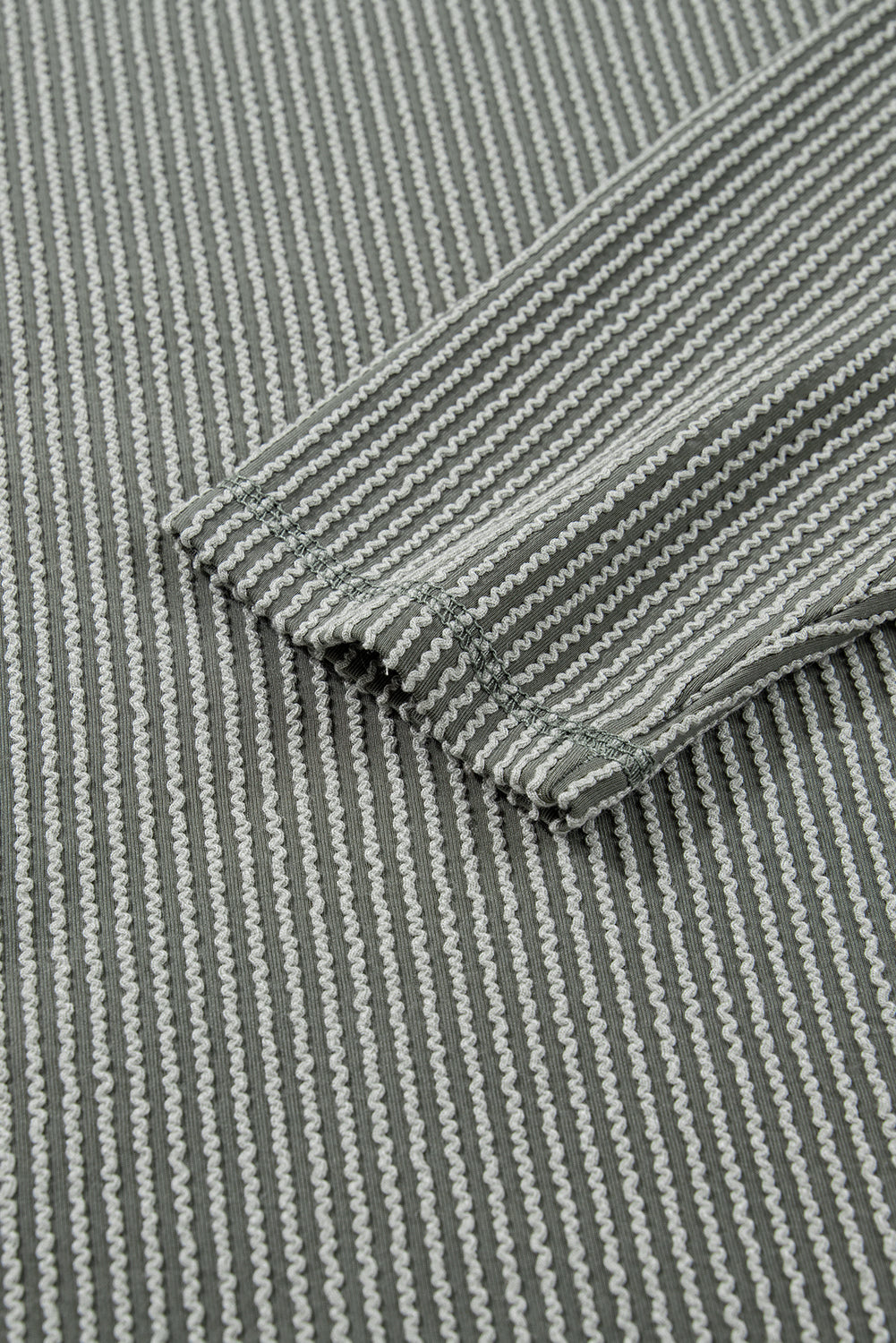 Green Bay Twisted Rib Exposed Seam Detail Long Sleeve Loose Top Long Sleeve Tops 39c41a4e98d6e3a3