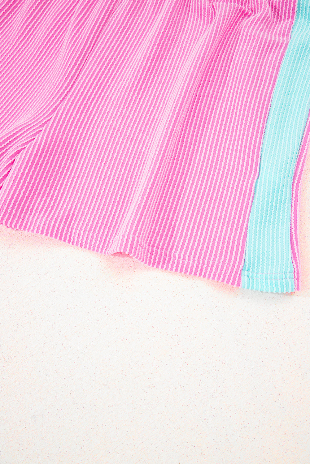 Bonbon Colorblock Corded Plus Size Two Piece Shorts Set Plus Size Matching Sets 39db4dc178ff577b