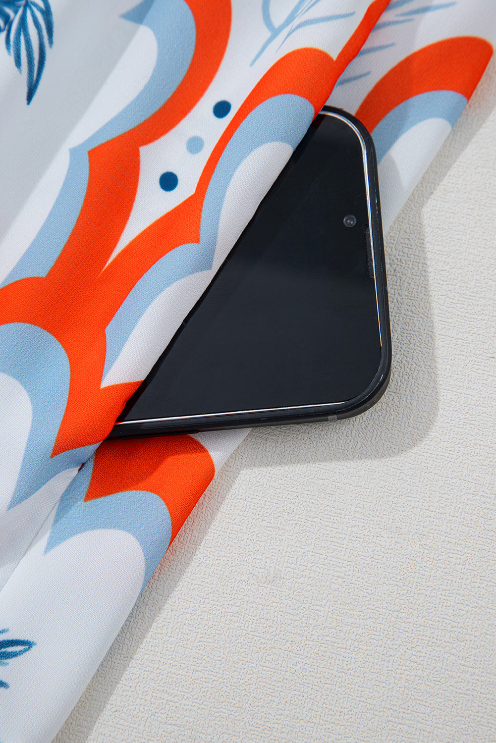 Orange Palm Tree Print Short Sleeve Flowy Dress Short Dresses 3decdfdb1fd8bbf4