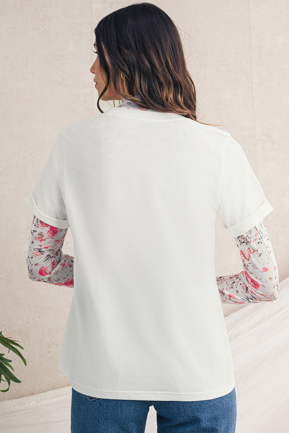 White Leopard Bowknot Graphic Crew Neck Tee Graphic Tees 438e471d8518b4b1