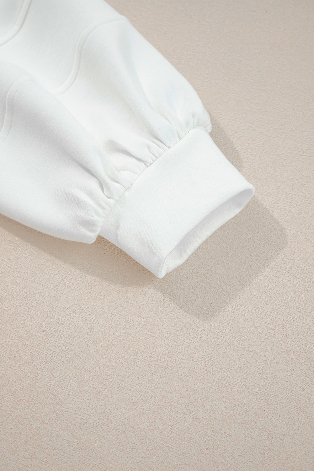 White Solid Color Zip Up Knit Puff Sleeve Jacket Jackets 45a9f876bf6564d6