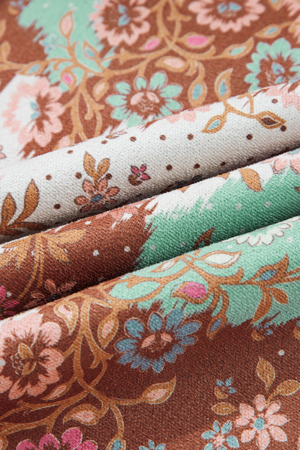 Khaki Vintage Paisley Floral Printed Sherpa Lined Hooded Jacket Jackets 45ce07d1f2c6acbd