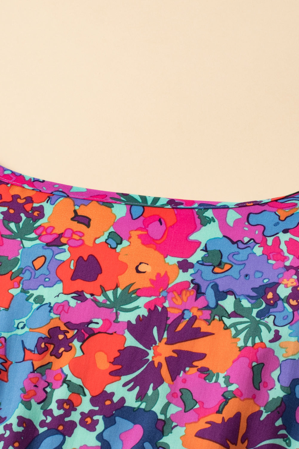 Blue Boho Floral Print V Neck Wrap Split Maxi Dress Maxi Dresses 469c191f8e310a30