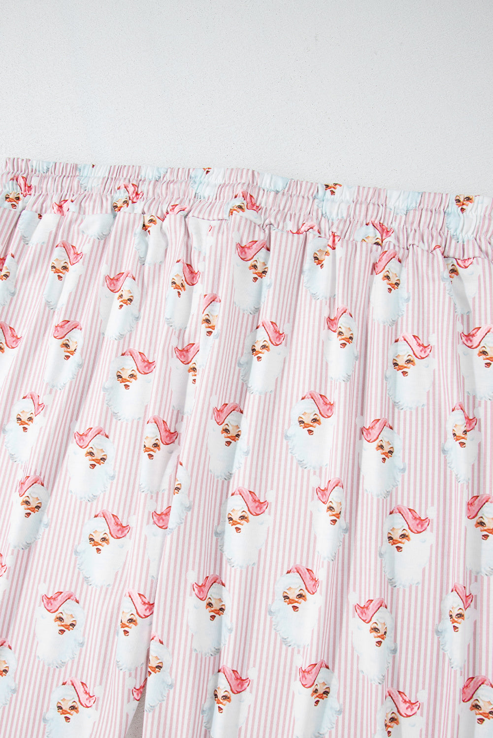 Pink Santa Claus Striped Print Loose Fit Two Piece Loungewear Set Loungewear Set 47ed0a450409850f