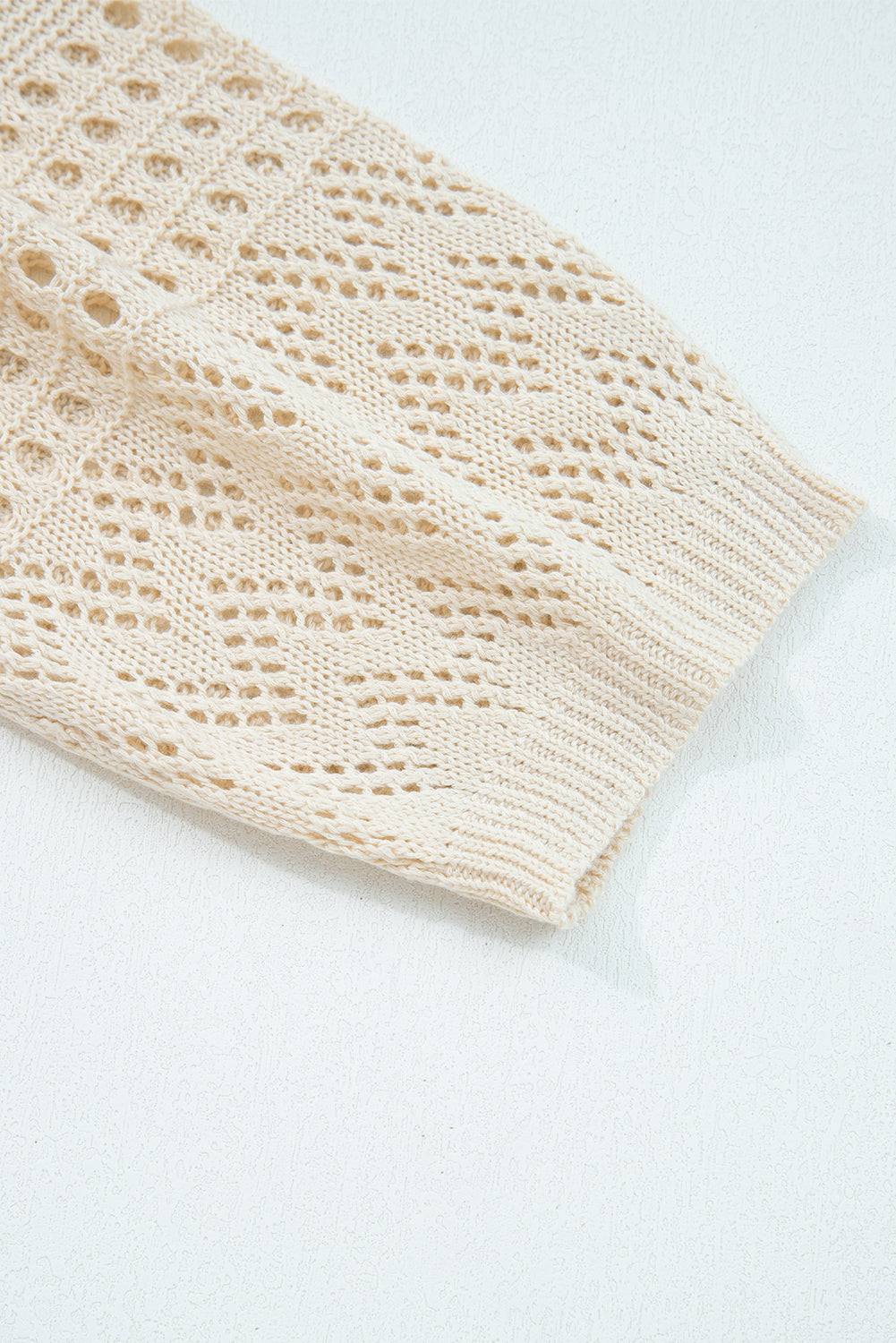 Smoke Gray Solid Color Hollow Knit Cardigan Cardigans 4a3fd327a83e75e9