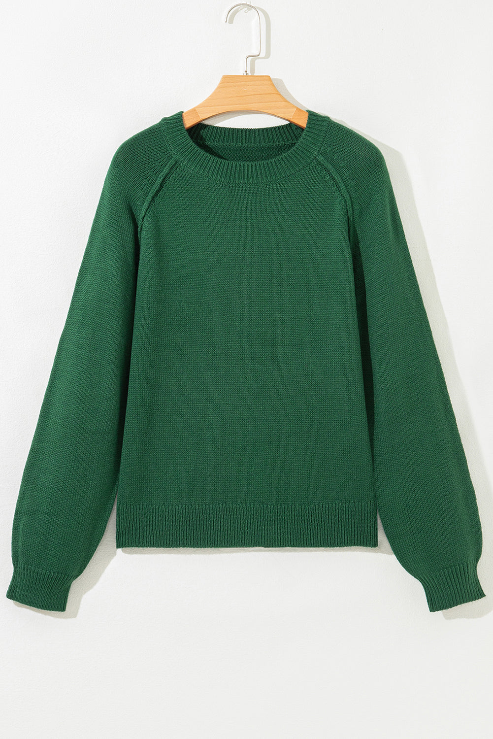 Evergreen Plain Raglan Sleeve Crew Neck Sweater Sweaters 4c067fd326aef9fb