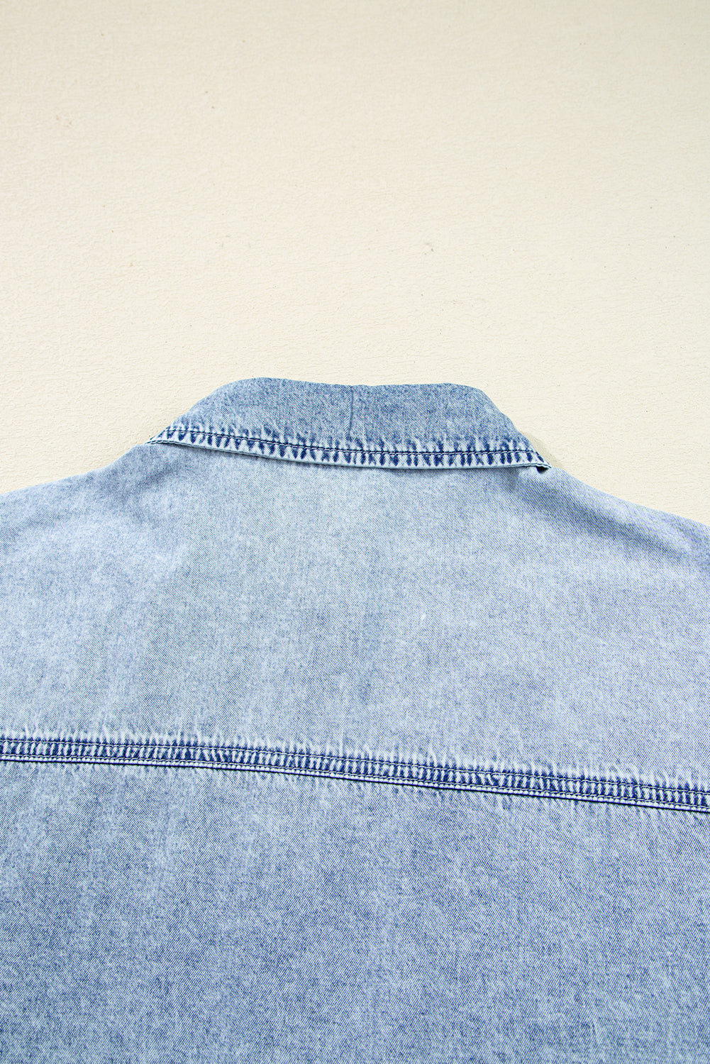 Blue Chest Pocket Raw Hem Denim Loose Shirt Dress Short Dresses 4e8b8b31117c2e43