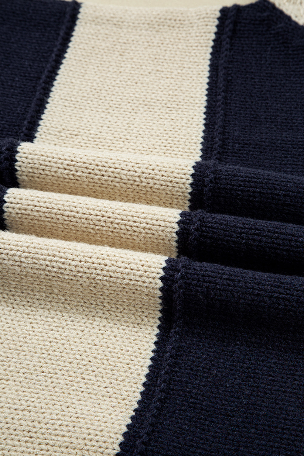 Blue Striped Plus Size Drop Shoulder Sweater Plus Size Sweaters&Cardigans 4ec6f80747860680