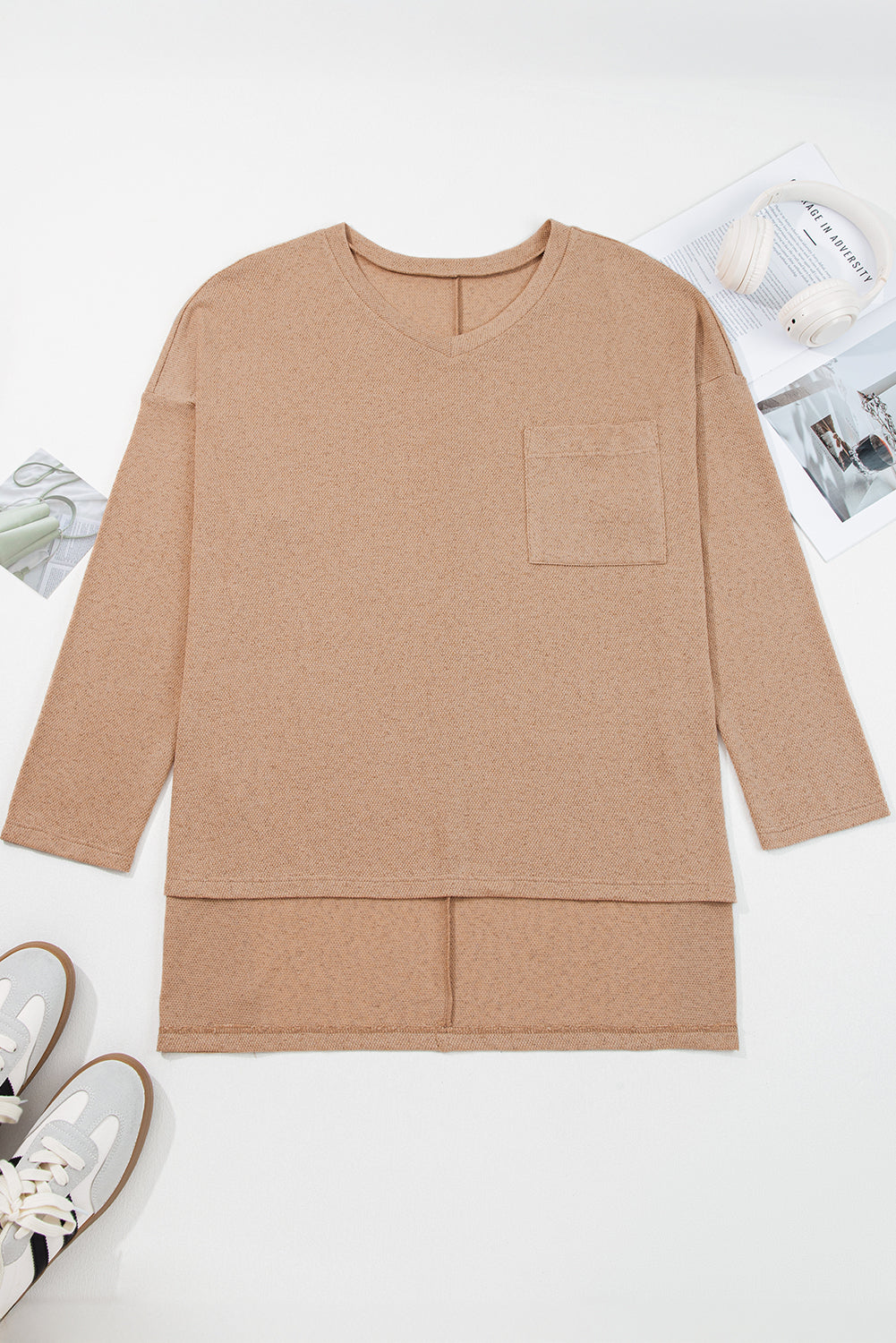 Parchment Plus Size Drop Shoulder Knit Tunic Top Plus Size Tops 50b657a44437a641