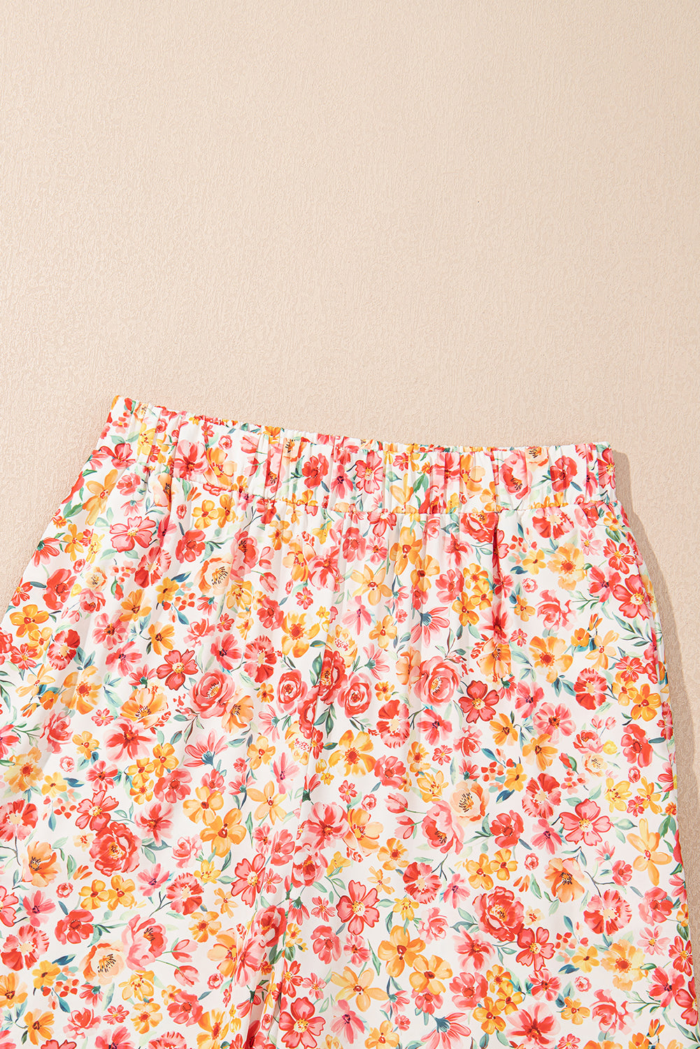 Pink Boho Floral Bandeau Top and High Waist Wide Leg Pants Set Two Piece Pants Sets 55c1b0f89fd59805