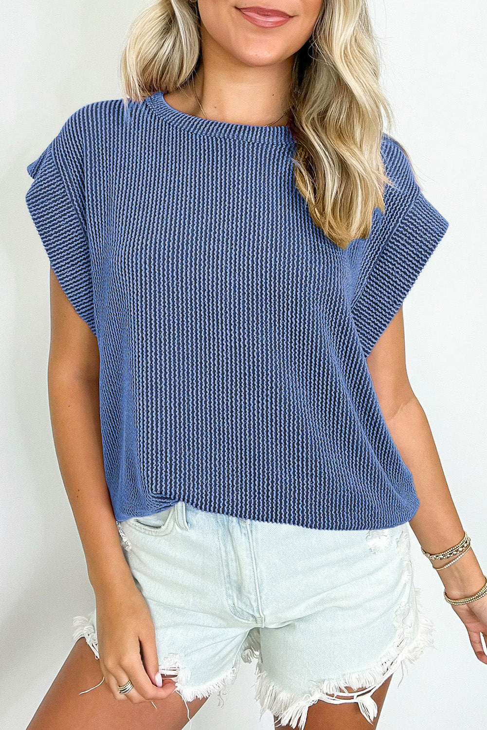 Carbon Grey Twisted Ribbed Textured Plain T Shirt T Shirts 5ac3c35a64038dea