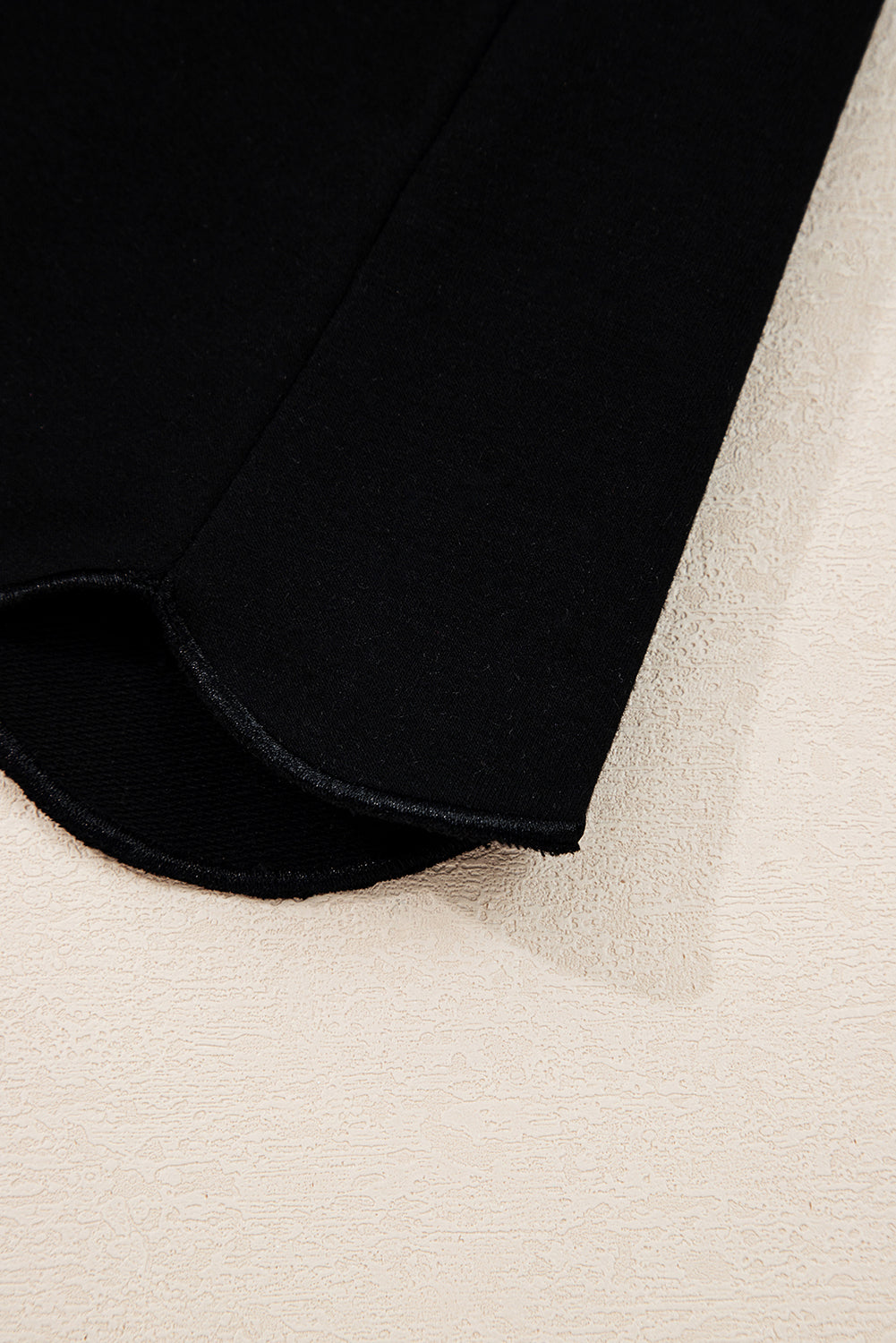 Black Scallop Trim Colorblock Long Sleeve Collared Top Long Sleeve Tops 5bb550a81d2e96d3