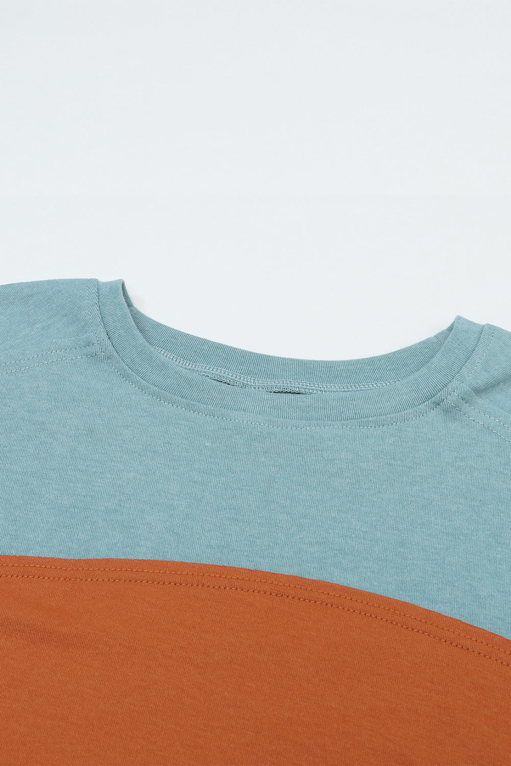 Green Colorblock Striped Bishop Sleeve Top with Side Slits Long Sleeve Tops 5c63bc6b1e983c4d